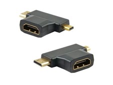 2 Stück 4K mini/micro HDMI Adapter HDMI Buchse auf mini/micro HDMI Stecker 2in1