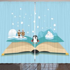 Nordpol Rustikale Gardine Iglo Eskimo Eisbär