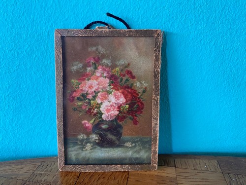 Altes bild glas blumenstrauß - altes,