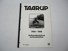 Kverneland Taarup 744 746 Heuwender Betriebsanleitung Ersatzteilliste