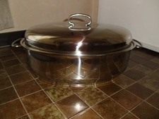 Edelstahl Bräter oval mit Deckel