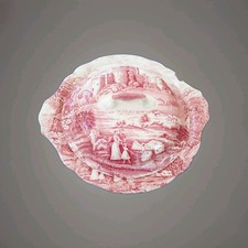 g653/ Terrine mit Deckel Servierschüssel Johnson Bros Castle Story Rot