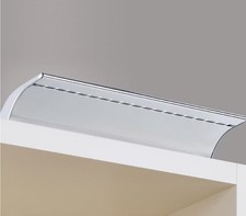 LED Schrankleuchten, Silber maltt, Komplett-Set mit 2 Aufbauleuchten, Netzteil