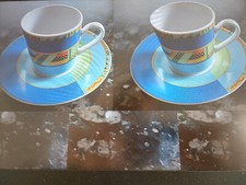 2 Espressotassen + 2 Untersetzer, Seltmann-Weiden, V.I.P. Collection, blau-bunt 