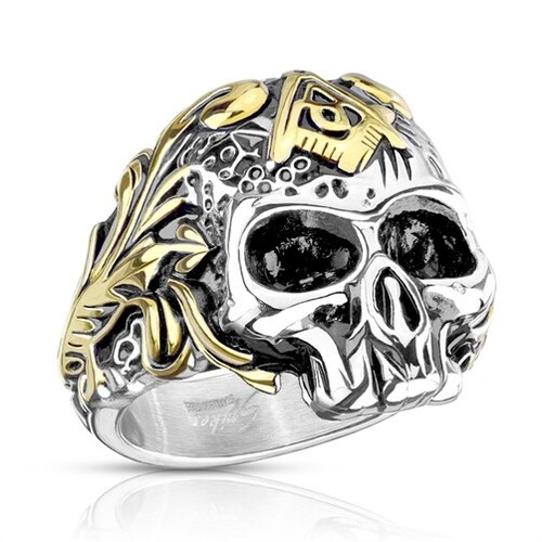 Herrenring edelstahl totenkopf - herrenring,
