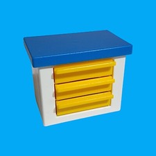 Playmobil - Schrank Kommode mit Schubladen - weiß  / blau / gelb - aus 6295