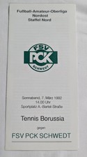 Orig. Programm FSV PCK Schwedt Tennis Borussia Berlin 91/92 Amateur Fußball Tebe