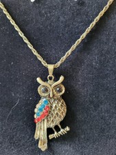 Modeschmuck-Kette mit großer Eule (8 cm) als Anhänger