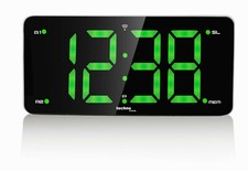 WT 486 RADIOWECKER WECKRADIO FUNK-WECKER UHR GRÜN LED ZIFFERN XXL 2 WECKZEITEN