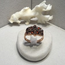 Jugendstil Granat Ring Granatschmuck Bandring Silber 925/- Antikstil Vintage