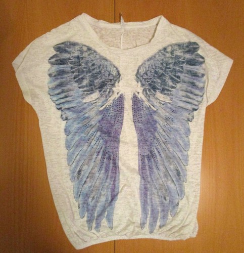 Shirt weiß blaue flügel - blaue,