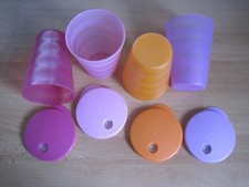 Tupperware,    4 Becher mit Trinkhalmdeckel