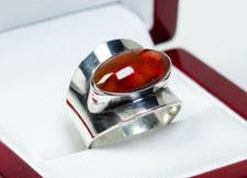 925 Silber - vintage modernist Ring - Bernstein - Nils Erik From, Denmark