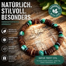 Malachit Kokos Surferarmband