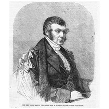 THOMAS QUESTED FINNIS Lord Mayor of London - Antique Print 1856