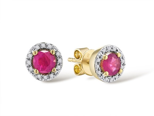 585 gold kleine diamant rubin - ,
