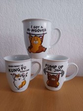 Konvolut mit 3 Tee Kaffeetassen  mit lustigen Hamstern - Hangover u.a. - TOP