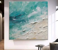 Abstrakte   Meer Küste  Modern  Acrylgemälde    Handgemalt   Kunst Original