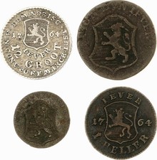 Lot - Jever - 4x: 12 Groot 1764, Heller 1764, Grot 1798, 1/4 Stüber 1799