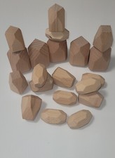 Holzbausteine Natur 20 Teile *Montessori* BausteinSet Schneller Versand aus DE