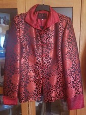 Brokat China Jacke schwarz-rot ca.40/42