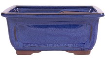 Bonsai - Schale eckig 22 x 17.5 x 10 cm blau 22143