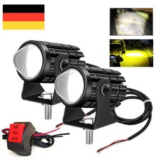 2X Motorrad LED Lampe Zusatzscheinwerfer Scheinwerfer Spot Fog Lampe & Schalter