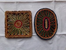 2 Untersetzer Bast Topfuntersetzer Wanddeko Vintage 60er Jahre