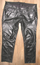 - HIGHWAY 1 - Herren- LEDERJEANS / Biker - Lederhose in schwarz in ca. W40 / L32