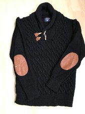 Herren Grobstrickpullover mit Zopfmuster vorne, Größe XL