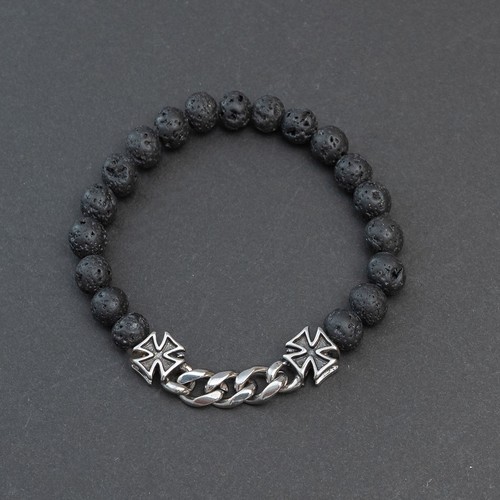 Herren armband lavastein optik - herren,