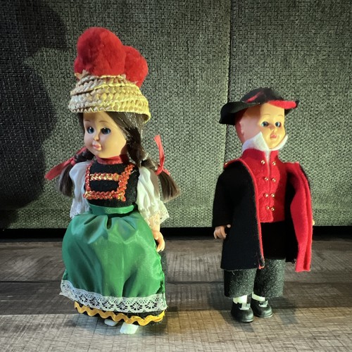 Vintage trachtenpuppen paar - 2x,