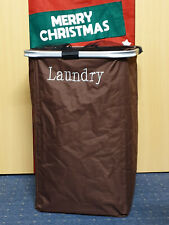 Wäschekorb 50x35cm Wäschetonne Braun Textil Wäschebehälter Tim Home Restposten