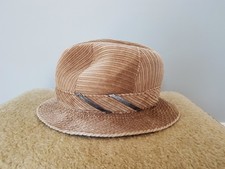 Klassischer Kord Hut Cordhut Gr.53  70er camel hellbraun Samthut true vintage