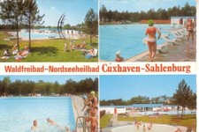 Postkarte : CUXHAVEN  -  SAHLENBURG  , Waldfreibad