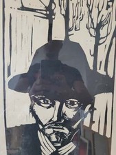 Original Holzschnitt Bauer