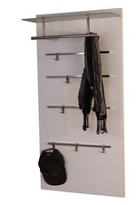 Garderoben-Paneel Wandgarderobe Flurmöbel Dielen Garderobe weiß beschichtet