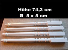 Schminktisch Füße Holzbeine Möbelfüße Tischbeine weiß Holzfüße 74,3 cm