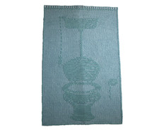 Häkelgardine Handarbeit hellblau 85x52cm Gardine Scheibengardine gehäkelt 