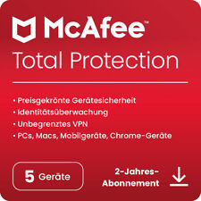 McAfee Total Protection 2025 / 5 Geräte / 2 Jahre inkl. VPN / KEY (ESD)