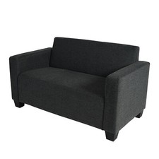 B-Ware 2er Sofa Couch Lyon Loungesofa Stoff/Textil anthrazit-grau