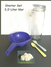 🐮 Milch Kefir Pilz Starter SET 2,0 L KLAR mit Tupperware® Sieb " Goldregen "🐮U