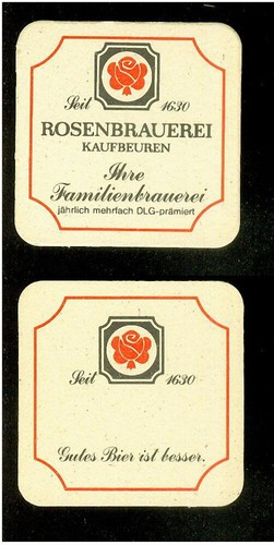 Bierdeckel rosenbrauerei - bierdeckel,