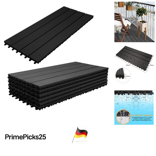 Wpc terrassenfliesen stück - wpc, 12