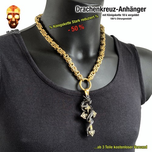 Drachen kreuz anhänger mit - 1,