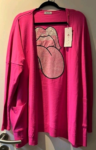 Cardigan pink apllikation mund - cardigan,