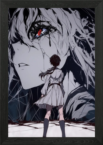 Anime girl facing giant - girl,
