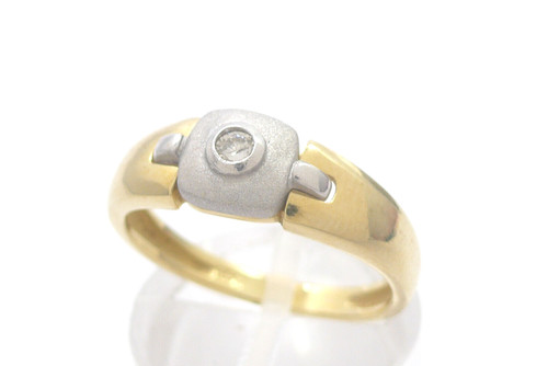 Goldring mit weißem saphir - goldring,
