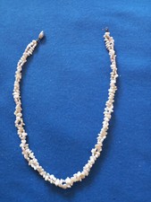 Korallenkette weiß-beige , Halskette, 40 cm lang