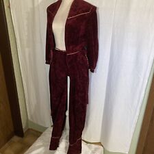 Hosenanzug Damen, Lucie Linden, Samt, burgunderfarben, Größe 38.